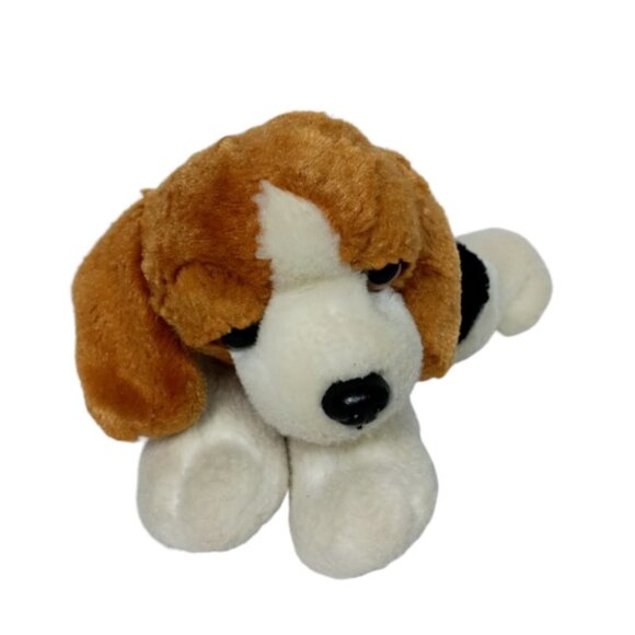 Aurora Calico Beagle Puppy Dog Canine Plush Stuffed Animal 7.5" - Picture 1 of 7